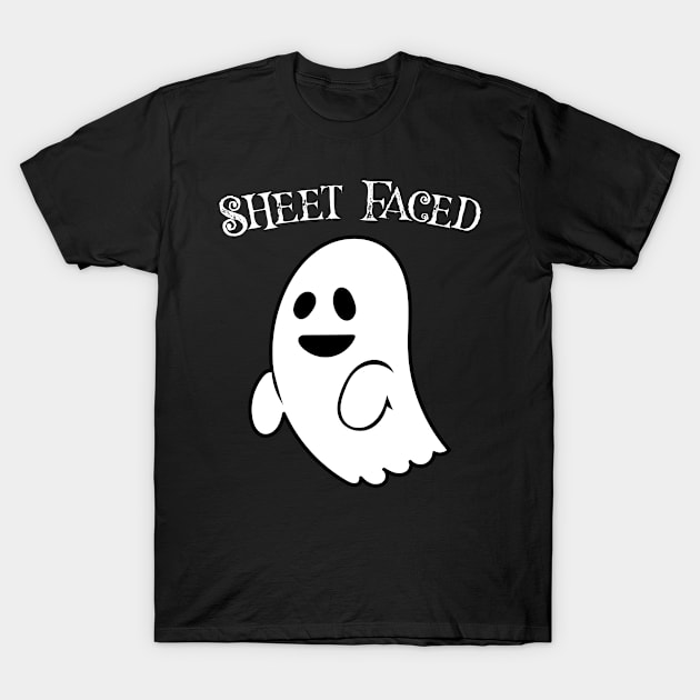 Sheet Faced Halloween Design T-Shirt by RJCatch